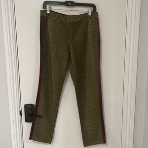 Scotch and soda size M gold flecked pants with black/Boudreaux side stripe